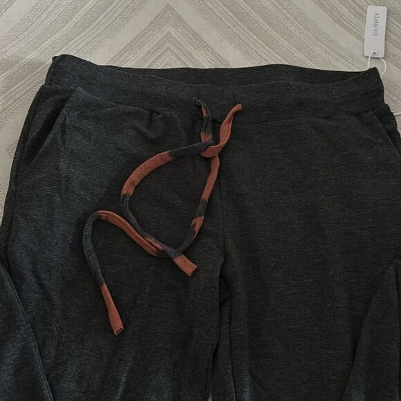 Six Fifty Dark Grey Sweatpants with Leopard Drawstring Tie - Size S - Picture 4 of 8